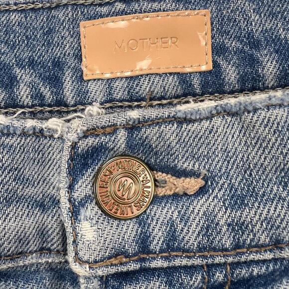 MOTHER the Insider Ankle distressed Jeans Bloom and Doom Wash Mid Rise Size 28 - Picture 7 of 16